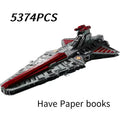 Stock NEW 75367 Biggest Venator Class Republic Attacks Cruiser 5374Pcs Home Decoration Assembly Model For Christmas Gifts