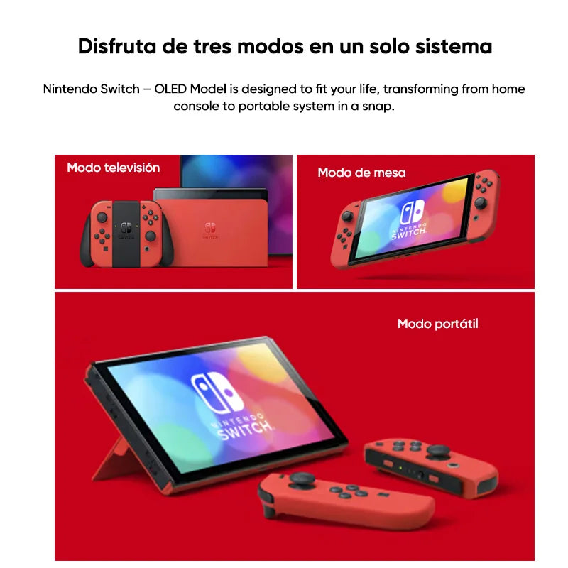 New Nintendo Switch OLED Video Game Console 7‘’ OLED Screen Enhanced Audio LAN Port With Joy Con Game Player 64GB