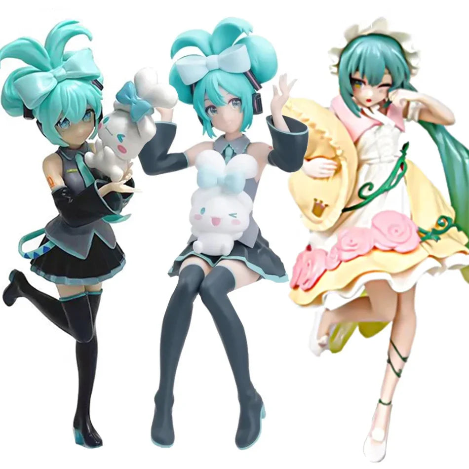 Hot Bandai Hatsuned Miku Anime Noodle Stopper Figure - Flower Fairy Winter Cherry PVC Model Collection Doll Toy Gifts In Stock