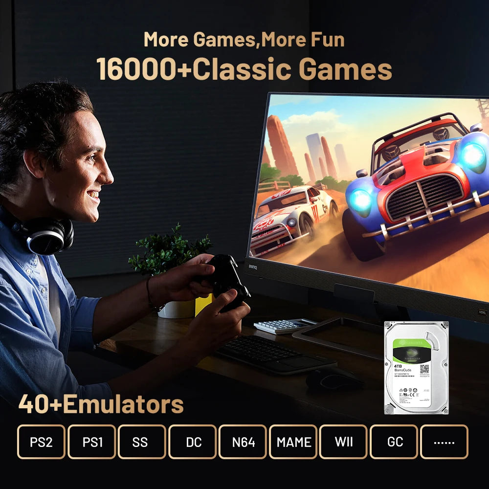 Kinhank Super Console X5 PRO Retro-Videospielkonsolen Plug and Play 4T mit 16000 Spielen für PS2/WII/SS/DC/N64 Android 12 TV-Box