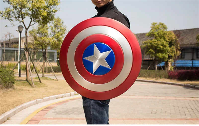 60cm New Marve Model Toy 1:1 Captain America Shield Aluminum Alloy Production Shield Model Collectibles Ornaments Gift For Boys