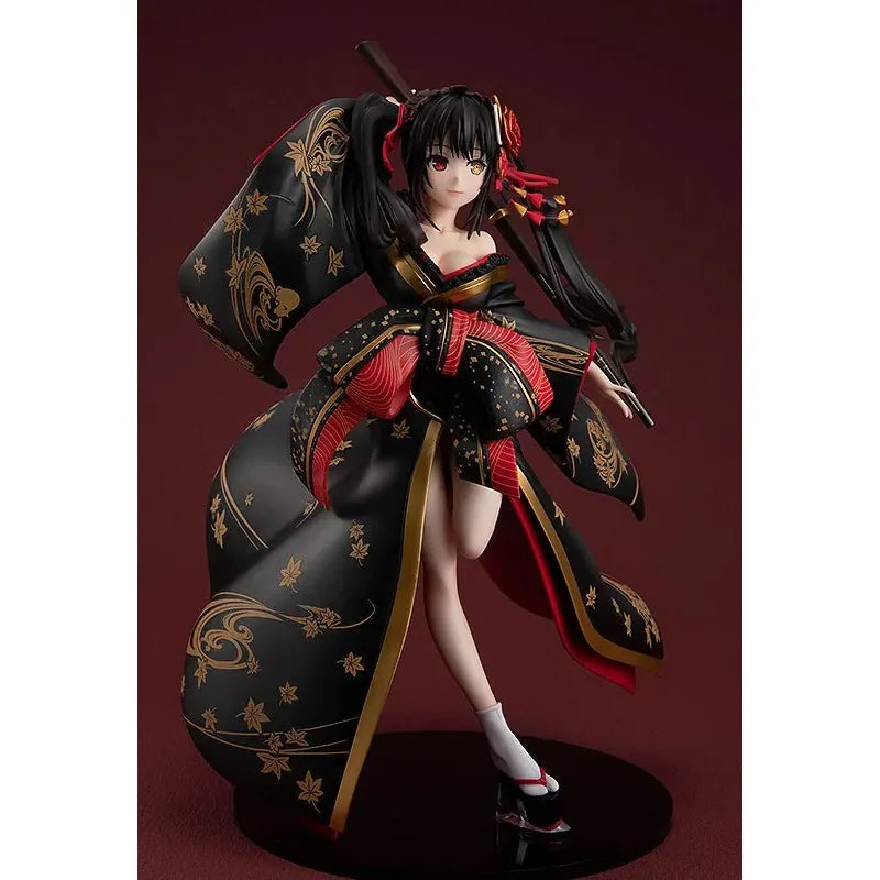 100% Original:DATE A LIVE Tokisaki Kurumi Sakuran 23.8cm PVC Kimono beauties Anime Figure Model Toys Figure Collection Doll Gift