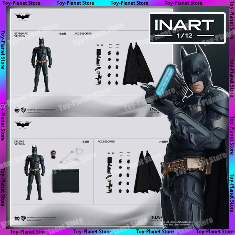 In Stock INART Studio Batman DC The Dark Knight Trilogy 1/12 Bat Man Anime Action Figure Statue Figurine Model Custom Gifts Toys