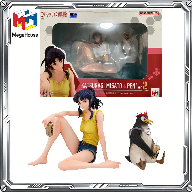 MegaHouse Original GALS Neon Evangelion Movie Anime Katsuragi Misato PENPEN Ver.2 Action Figure Toys Gift Collectible Model