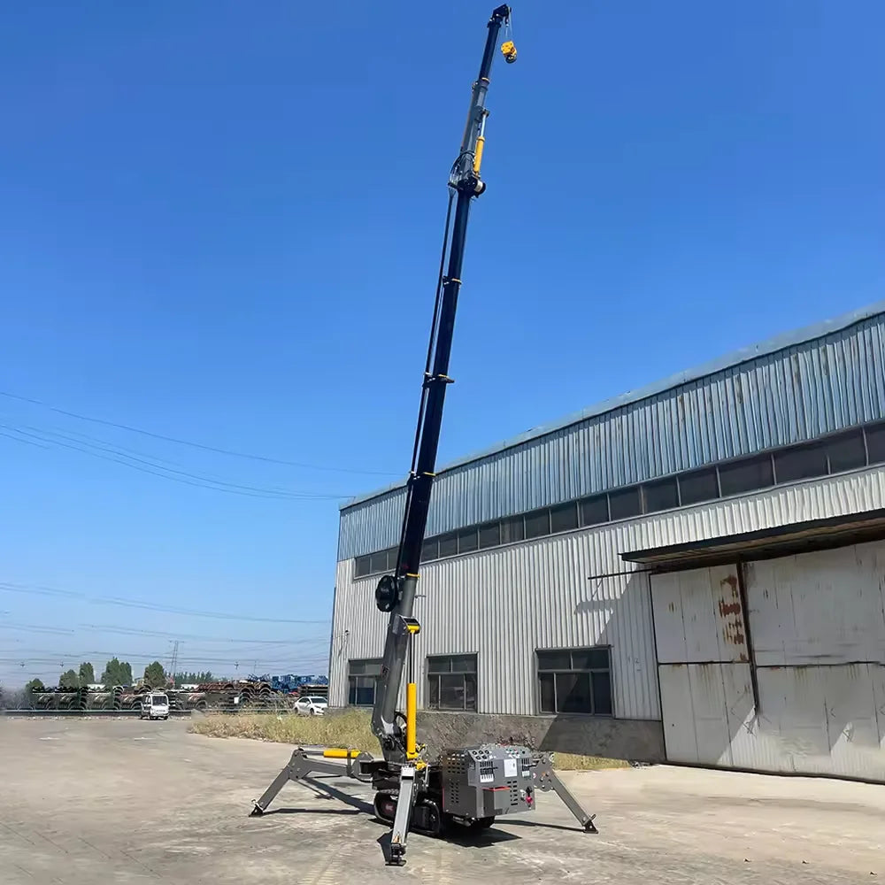 YG CE EPA 1 Tonne Mini-Spinnenkran 3 Tonnen Fernbedienung Spinnenraupenkran Heben von Glas 9m 12m Spinnenkran mit Fly Jib
