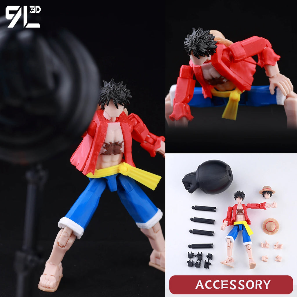 9L 3D Printed Roronoa Zoro One Piece Lucky Dummy 13 Movable Shapeshift Action Figures Mannequin Toys for Anime Lovers