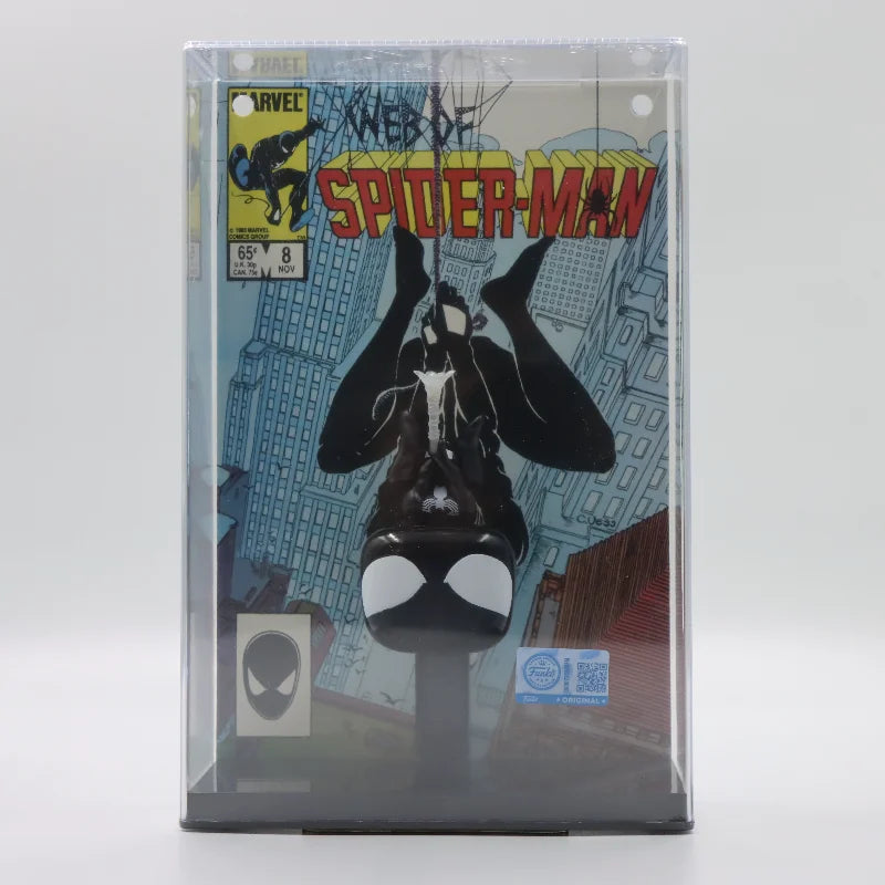 Original Funko Pop Marvel Comics Comic Covers Web of Black Suit Spider-Man Action Figure Model Toys Gift Collect Doll Decor