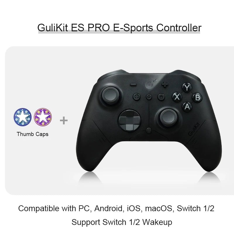 GuliKit ES Pro E-sports Controller for Nintendo Switch 1/2 Wireless Gamepad with TMR Joystick for PC Windows Android iOS macOS