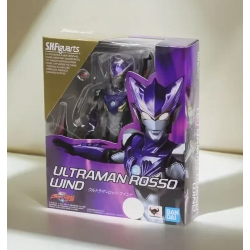 BANDAI Genuine SHF Ultraman Blu AQUA GROUND Rosso FLAME WIND Anime Action Figure Articulated Model Toy Gift for Kid Desk Decor