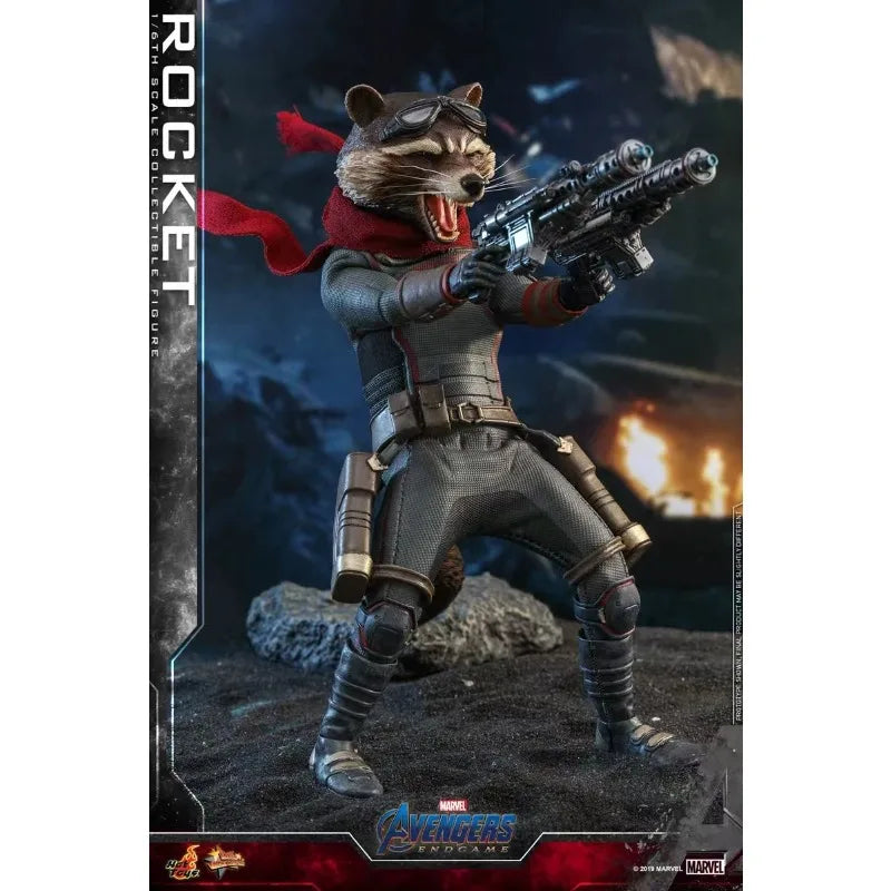 Original Hot Toys MARVEL AVENGERS ENDGAME 4 ROCKET Raccoon Anime Figure Toys Model Collection