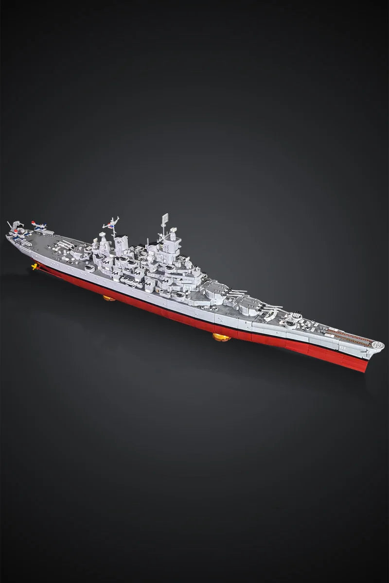 MOC USS Iowa BB-61 Battleship Building Blocks Model World War II Navy Military Battleship Bricks Assembly Toy Kids Birthday Gift