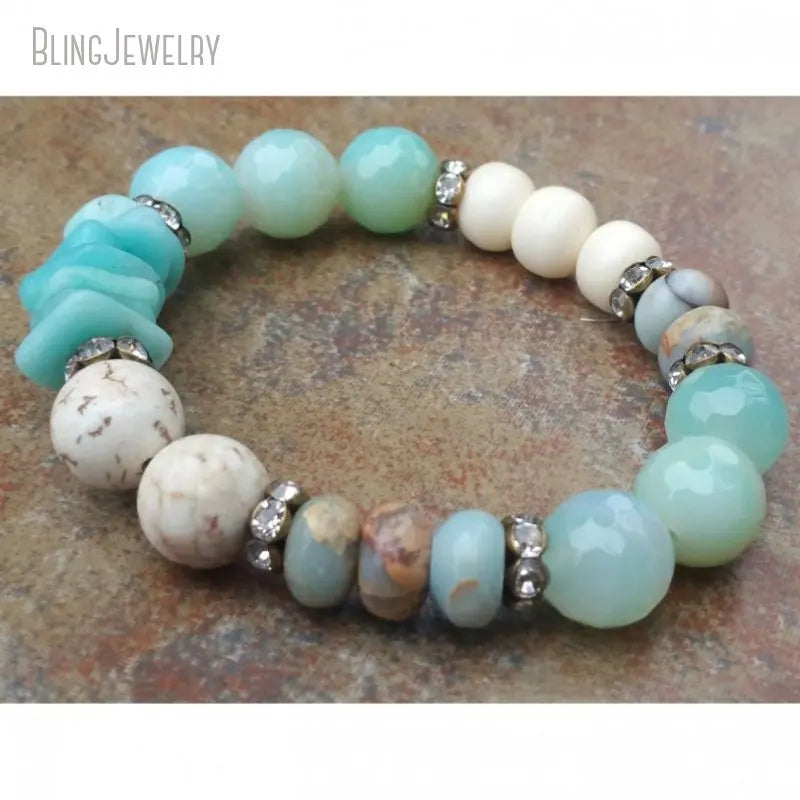 10pcs Beach Vibe Multi Gemstone Yoga Stretch Stacking Chip Bead Bracelet Women Bohemian Accessory Statement Chakra Jewelry