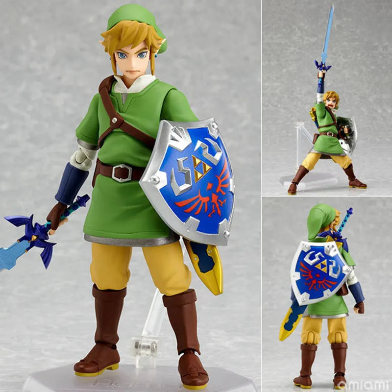 Легендата за Зелда Аниме Фигурка - Дъхът на дивата природа Линк с Master Sword Sky Sword Фигма 153 Модел играчка Подарък за колекционери