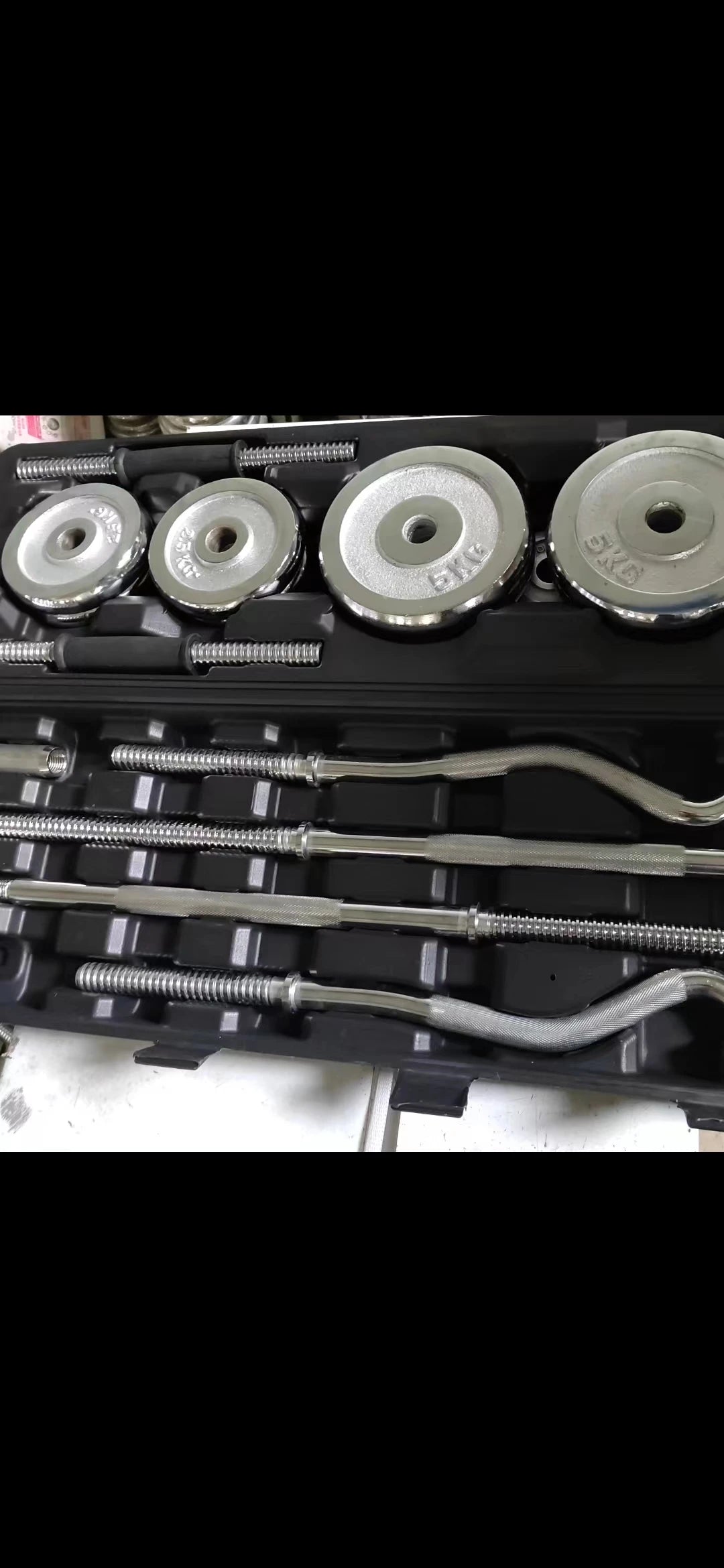 Galvanisieren Sie die Plattierung der 55kg Fitness-Ausrüstungs-Turnhallen-Gewichte, die justierbare Hantel eingestellt werden