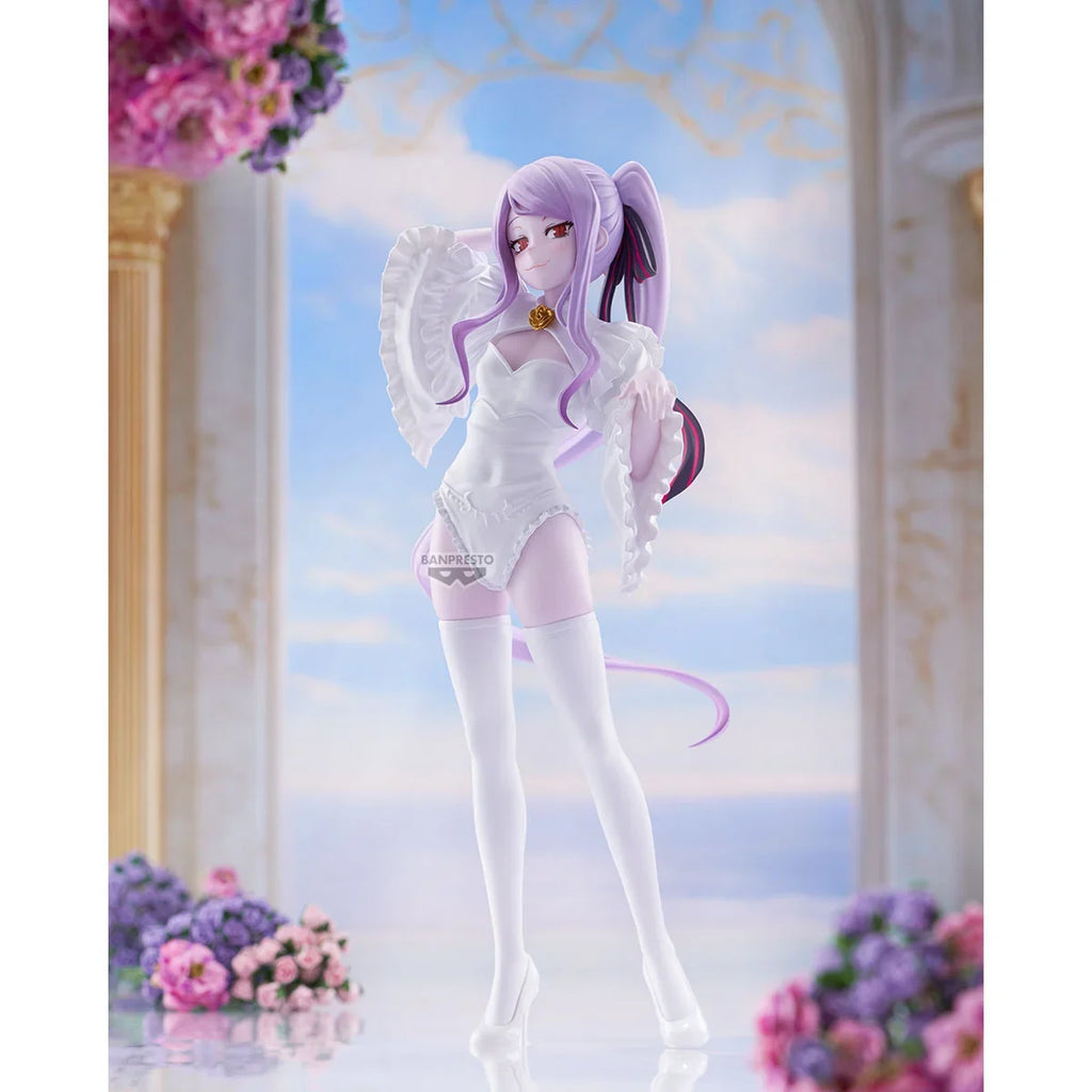 Banpresto Original OVERLORD Anime Shalltear Glitter & Glamours White Dress Anime Figure Action Figures Model Figurine Collection