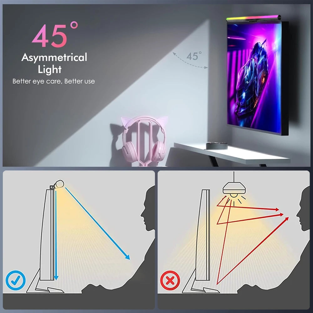 APP/Remote Control LED Monitor Light Bar Computer Screen Hanging Lights Music rhythm Desk RGB Atmosphere Table Lamp  Lighting
