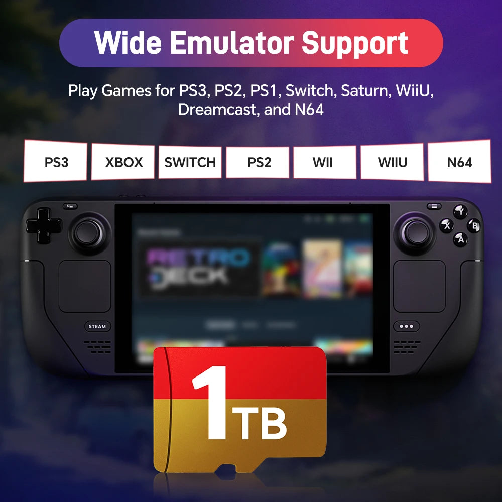 Steam Machine Sd Express Steam Deck Micro SD Card Retro Gaming TF Card With 65200+Games&70+Emul ...