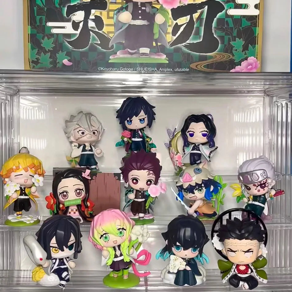 12 Styles Demon Slayer Anime Figure Set Q Version PVC Collectible Model Toy for Kids Adults Anime Fans Gift