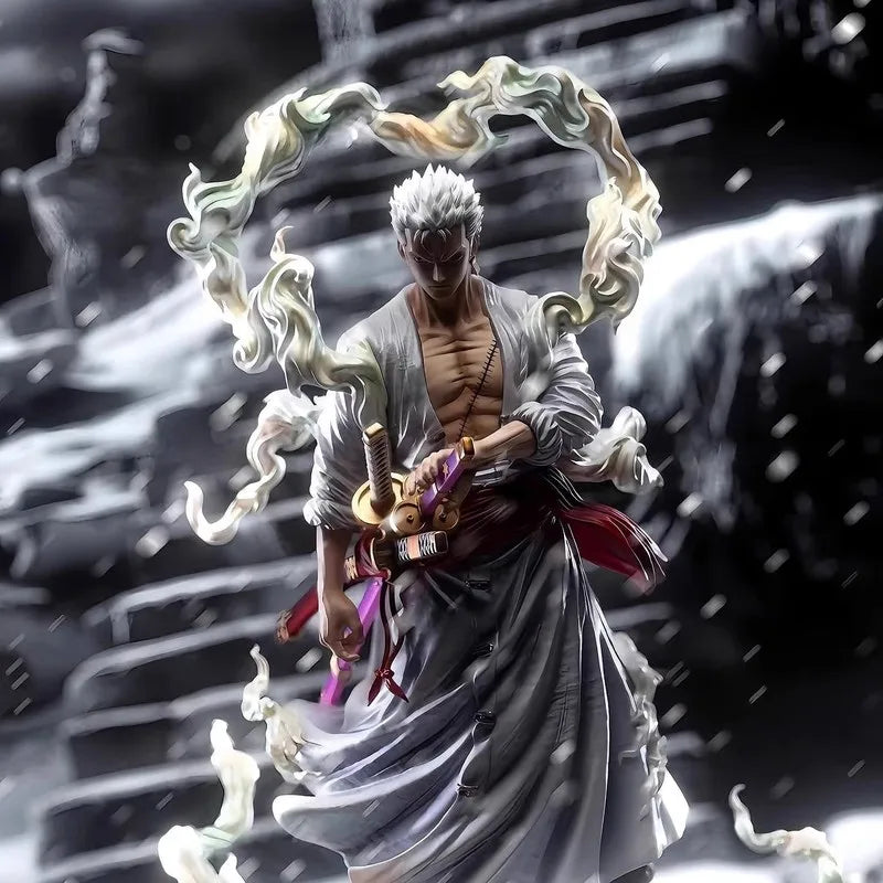 One Piece Gk Nika Form Solon Rhonoya Zoro Swordsman Model Ornament Box Set Handmade Desktop Collection Ornaments Gifts For Boys