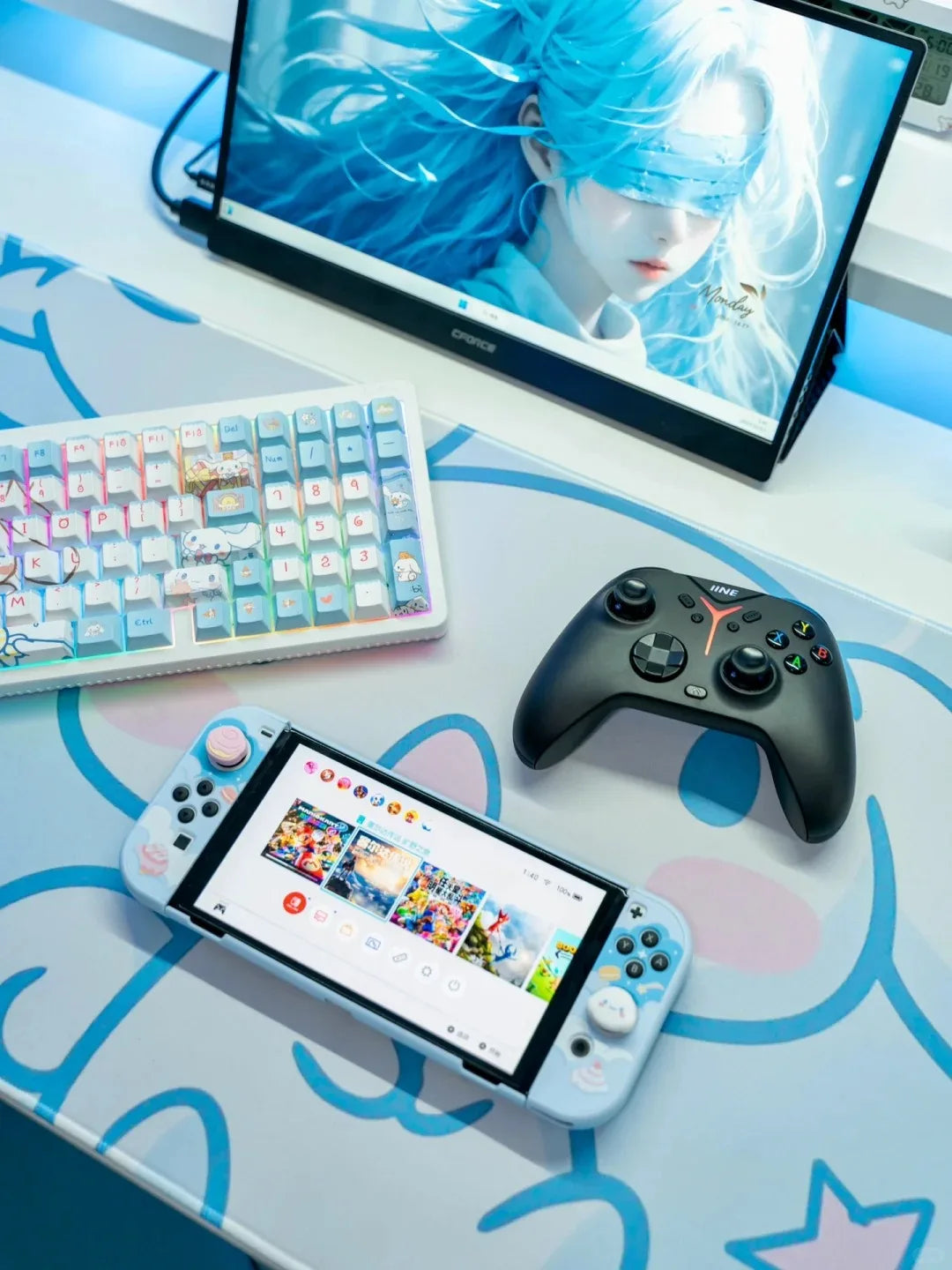 IINE Sirius Black Bluetooth Gamepad Joystick Hall Magnetic 2.4G Wireless 3 Mode Game Handle Controller for PC NS Switch xbox