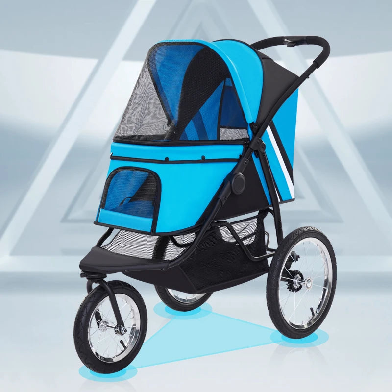 New Picture PC401 Popular Pet Strollers Big 3 Wheels Folding Dog Stroller  for Sale