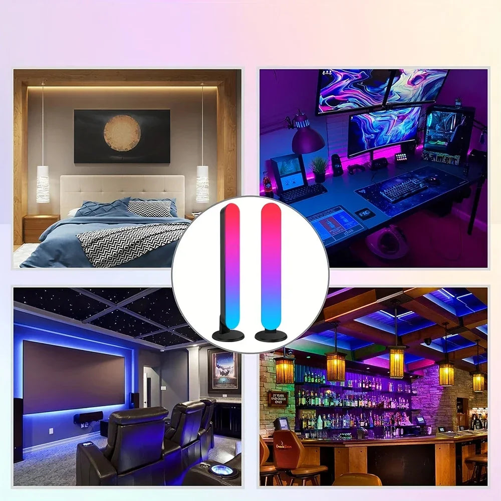 RGB USB WS2812 5V Light Music Rhythm Pickup Lights Sound Activated Updated USB Rechargeable Model Christmas Decoration Home Part
