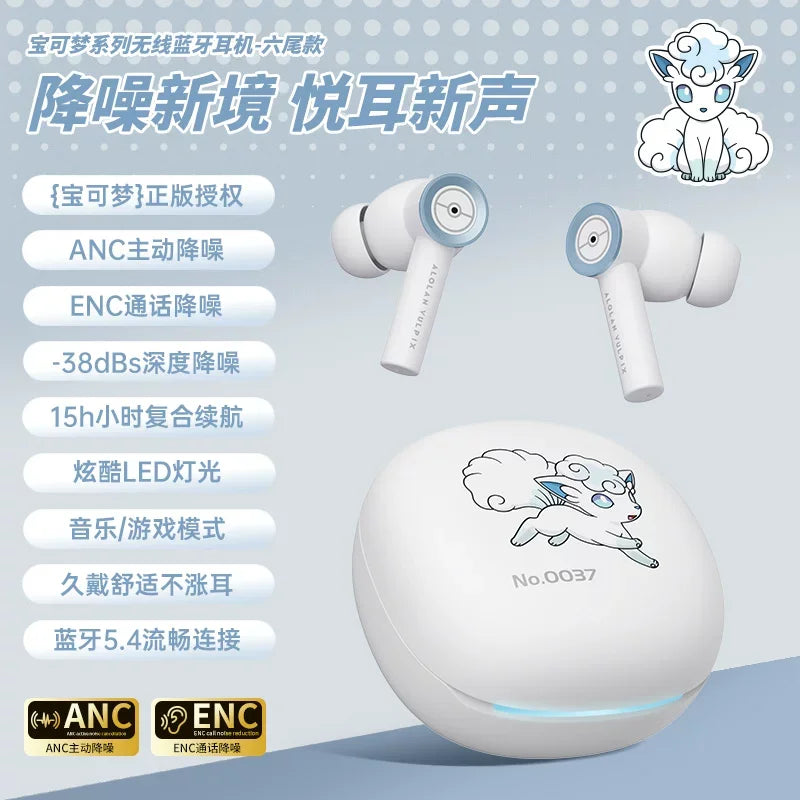 Genuine Pkm Gengar Anime Bluetooth Wireless Headset Ear clip type Gaming stereo sports headphones High Endurance Trendy Gifts