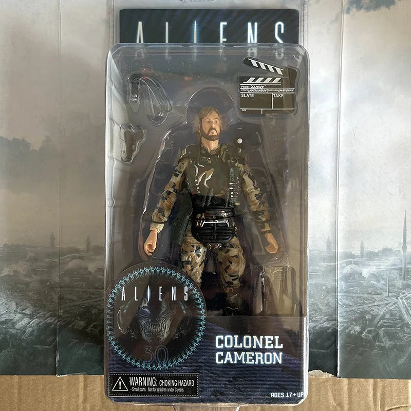 NECA Alien срещу Predator - фигурка на полковник Камерън, извънземни, режисьор Джеймс Камерън, морски пехотинец, колекционерски модели, играчки, кукли, подаръци, 18 см