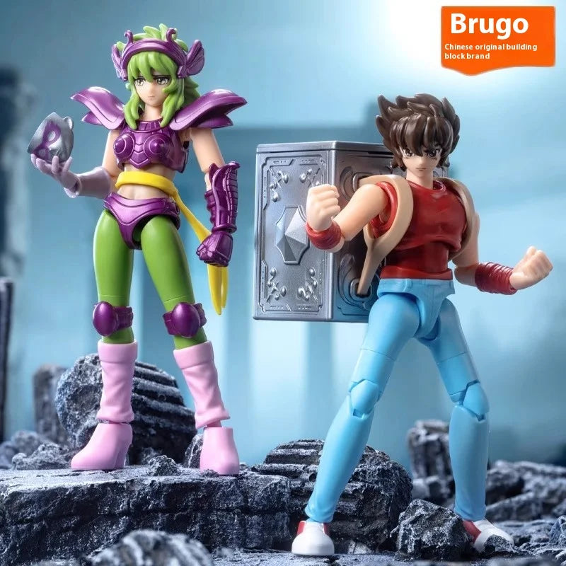 Blokees Saint Seiya Galaxy Version 2 Action Figures Camus Hoyoga Dohko Milo Shiryu Pegasus Nachi Anime Figurines Toys Kids Gifts