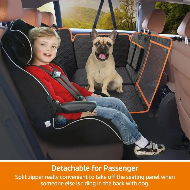 Hard Bottom Dog Seat Cover,Dog Back Seat Extender Durable Stable Comfortable Dog Car Hammock Bed for Car Road Trip