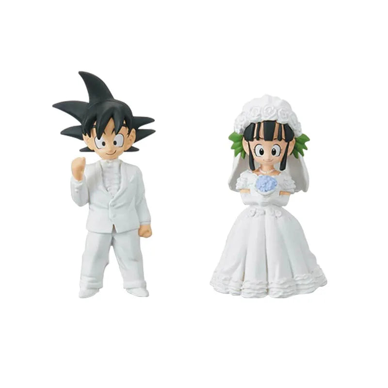 Original DRAGON BALL Son Goku Chichi Hochzeit Actionfigur Student Cake Figuren Geschenk Spielzeug 5-7 cm