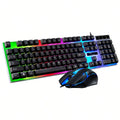 Glow Mechanical Feel Kabelgebundenes Tastatur- und Maus-Set, ergonomisches Design, sowohl für Spiele als auch für den Einsatz im Büro geeignet