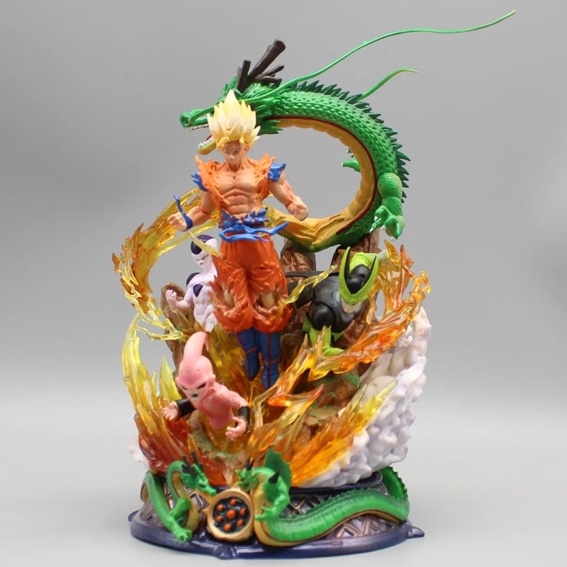 Dragon Ball Figur Son Goku Anime Figur 23cm Super Saiyajin Goku Statue Shenron Frieza Buu Cell Modelle Sammlerspielzeug Geschenke Gk