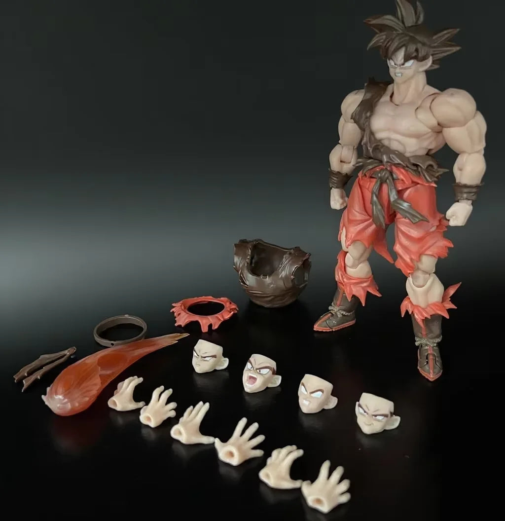 E&C Studio Action Figures Dragon Ball Z Shf Super Saiyan Son Goku Blue Kaioken Battle Damage 3.0 Body Ec Studio Model Toys Gifts