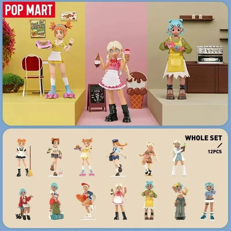 POP MART Peach Riot Rush Hour Series Blind Box Toys Kawaii Anime Action Figure Surprise Desktop Decoration Mystery Box