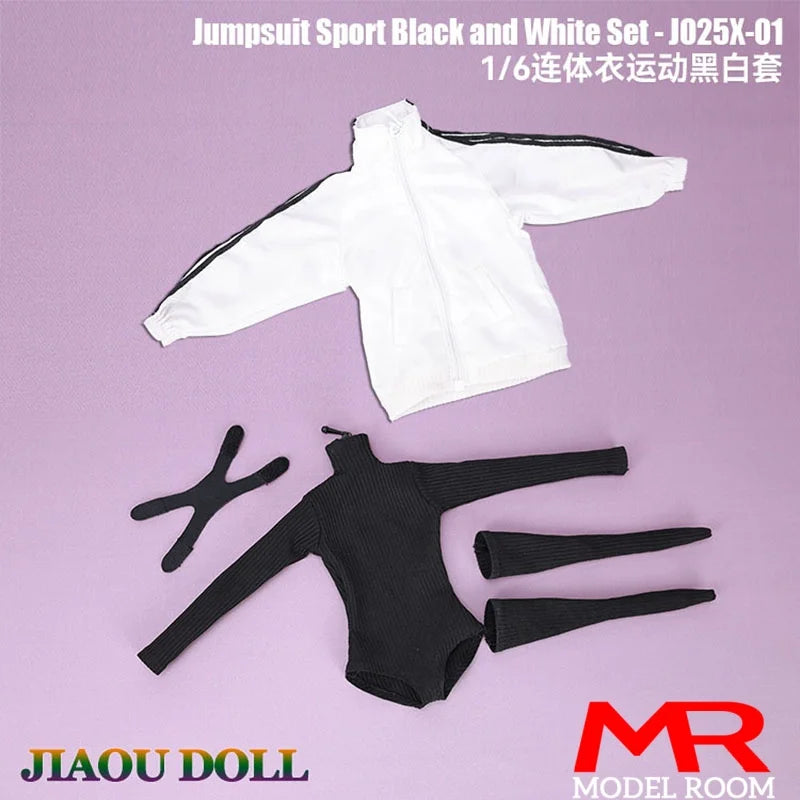 JO25X-01 1/6 Scale Female Sports Wear Jumpsuit Jacket Clothes Model Fit 12'' JIAOU TBL Soldier Action Figure Body Dolls