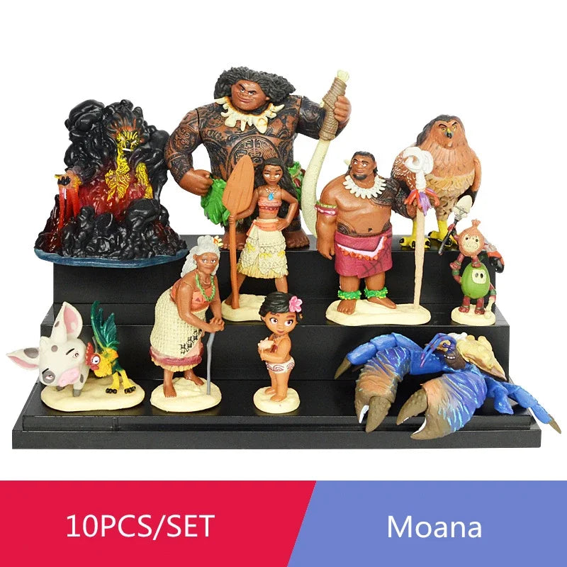 10 teile/satz Cartoon Moana Prinzessin Legende Vaiana Maui Chef Tui Tala Heihei Pua Action Figure Decor Spielzeug für Kinder Geburtstag Geschenk