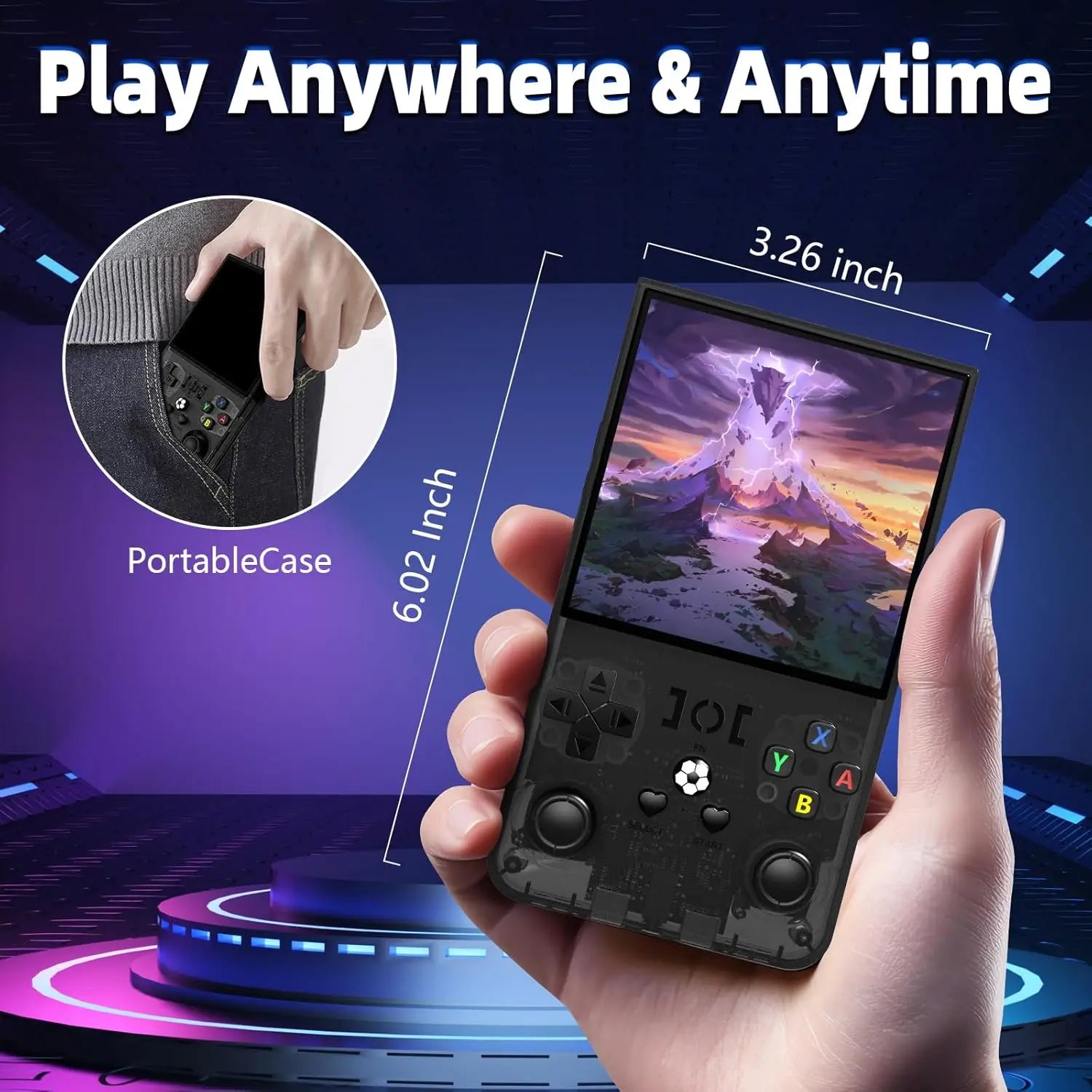 R36 Max Console Handheld Game Players 4 Inch IPS Screen Open Source Console Retro Pocket Video Player 64G/128G 22000+ Games Gift
