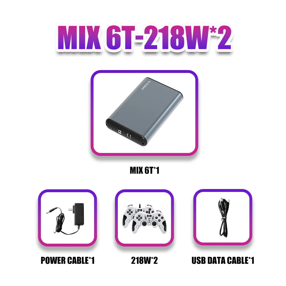 6T Game HDD With 65000+ Retro/PC Games For PS5/PS4/PS3/Switch/XBOX/SNES/N64/Wii/WiiU 3 System in 1 Game Console For Windows PC