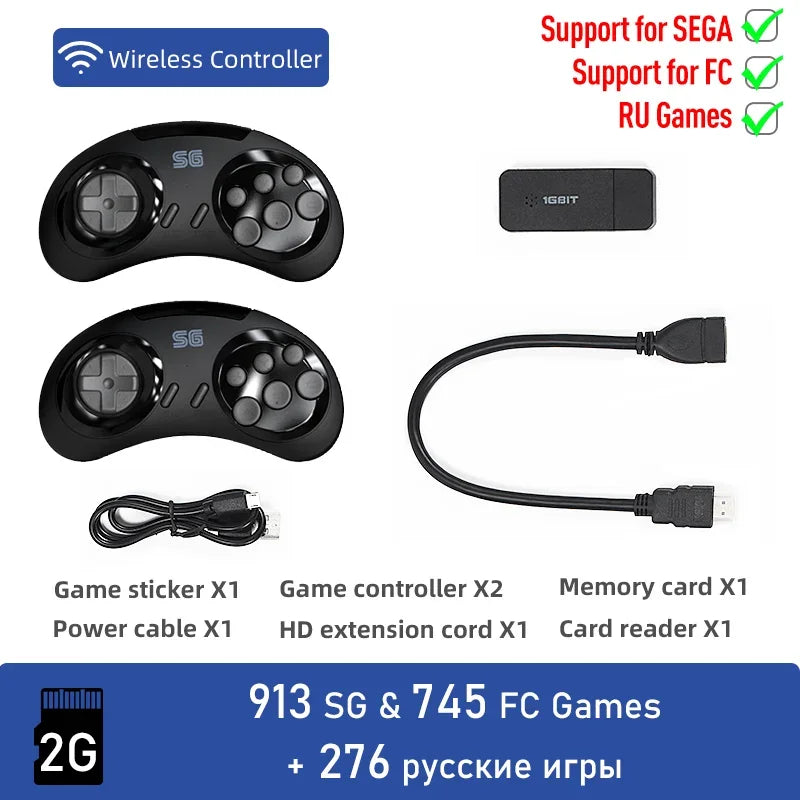 DATA FROG 4k 16-bit Wireless Retro Video Game Console Build In 900 Games HDMI-Compatible Retro Game Console For SEGA/FC/GBA