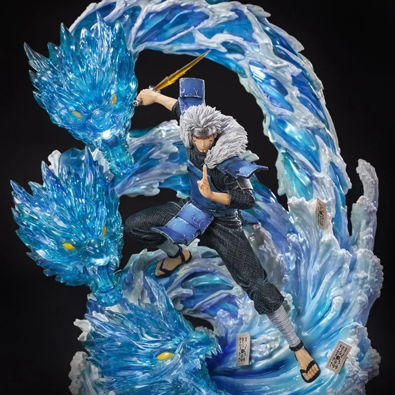 48cm Naruto Tobirama Senju Water Dragon Jutsu Scene GK Statue Large CS Style Anime Model Epic Collectible Diorama for Display