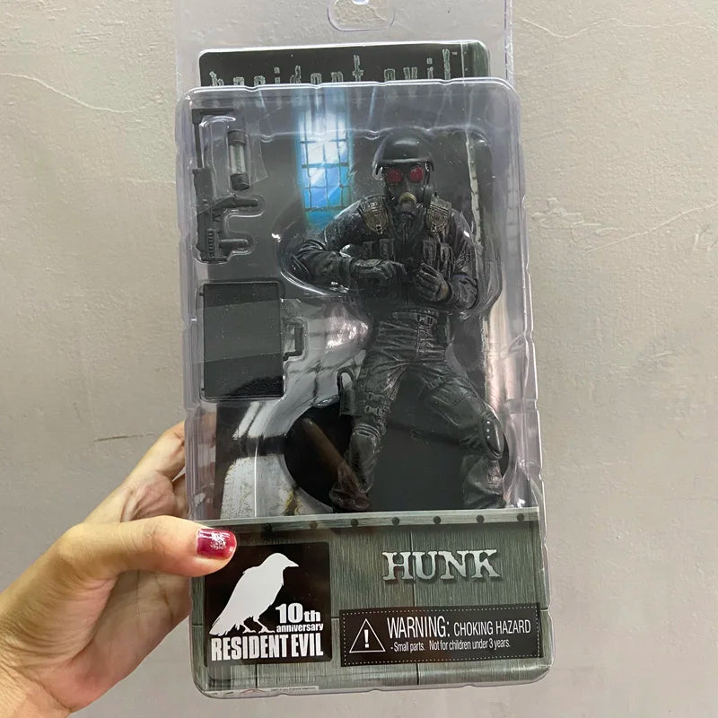 NECA Resident Evil Figures Hunk Zombie Action Figure Gas Mask Anime with Dog Model Doll Collection Boy's Christmas Gifts Toys