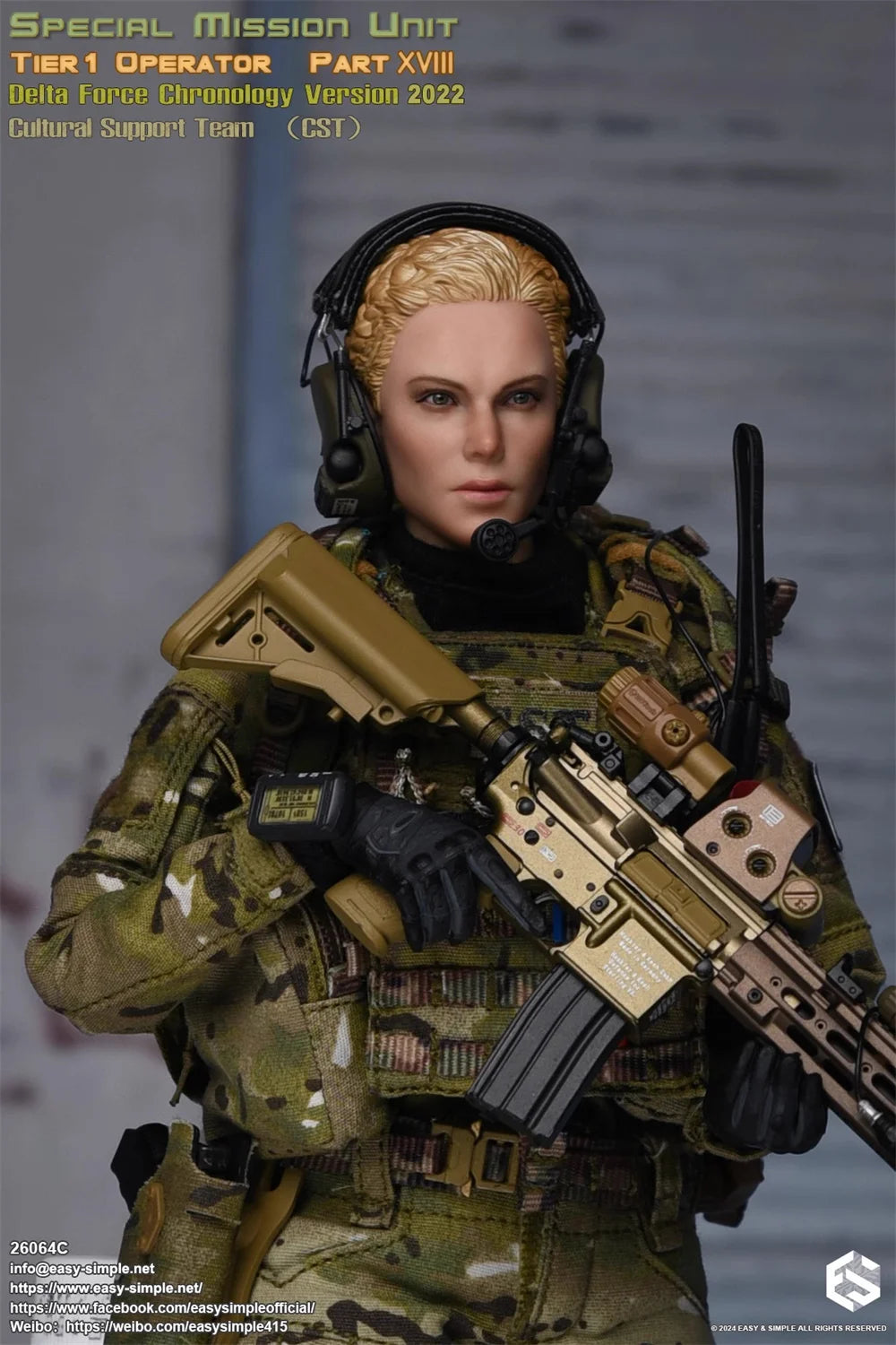 Easy&Simple 26064C 1/6 Soldier Female Member of the CAG Special Forces Full Set 12'' Action Figure Model Toys In Stock