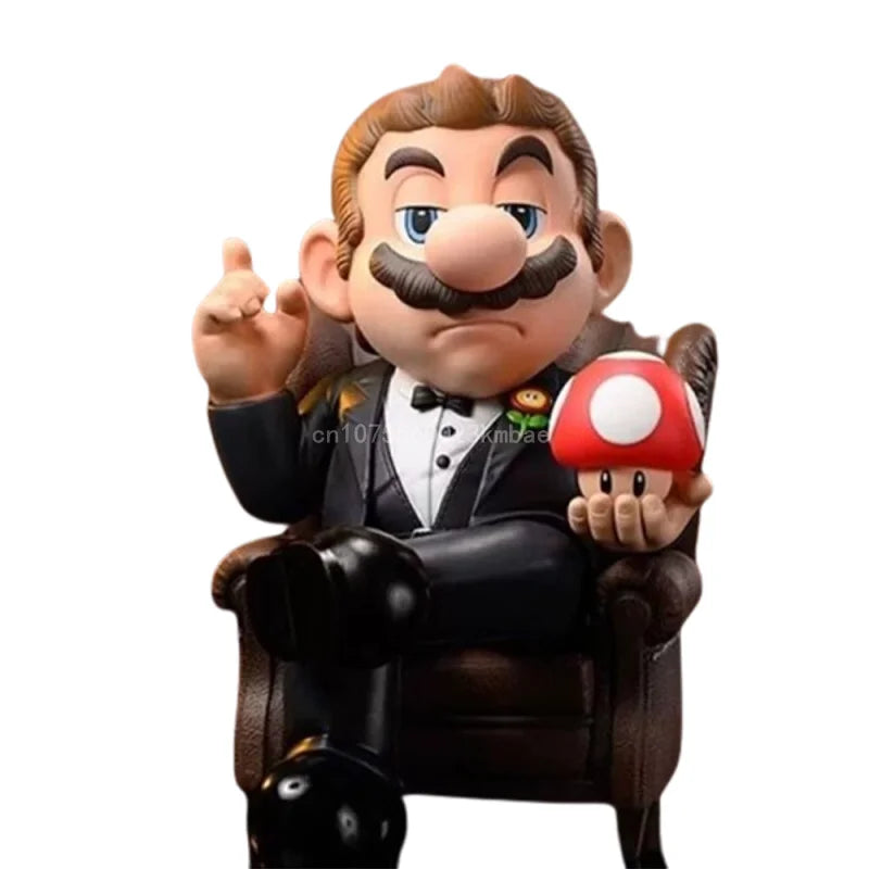 Фигура Super Mario Bros. Кръстникът, екшън фигурка Mario Puzo, фигурка играчки, колекция, модел 15,5 см, PVC гъба, подаръци за рожден ден