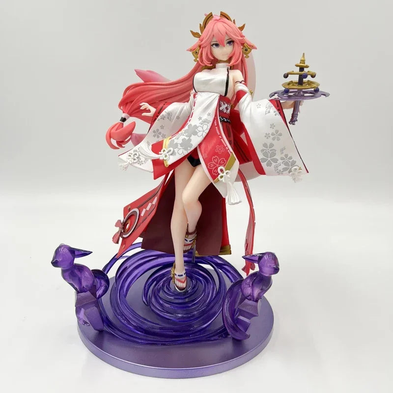 25cm/9.84in Genshin Impact Yae Miko Figure Game Peripherals Figurine Action cartoon Statue Model Toy Collectible Ornaments Gifts