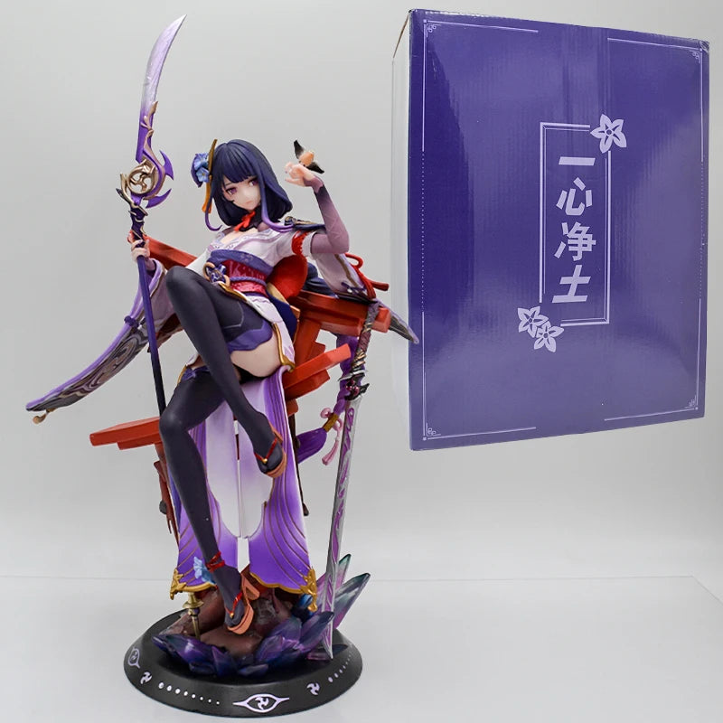 34cm Raiden Shogun Sexy Anime Girl Figure GK Beelzebul Yae Miko Action Figure Ningguang Figurine Collectible Model Doll Toy Gift