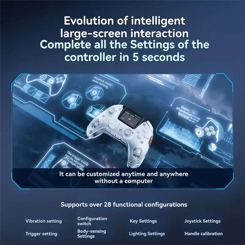 【New User Coupon】V2 Smart Wireless Bluetooth Gamepad Joystick Controller With 2-Inch Screen For /Switch PC/Steam Mobile Game