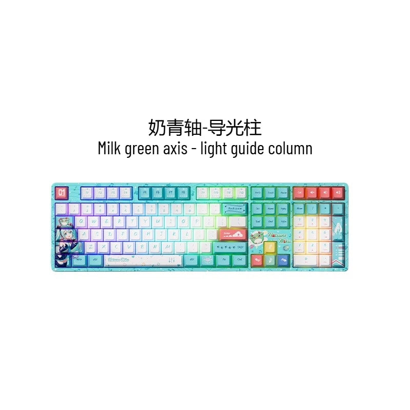 Hatsune Miku 5108B Plus Mechanical Keyboard Mouse Wireless/Bluetooth for Gaming Office Work Perfect Gift for Girls