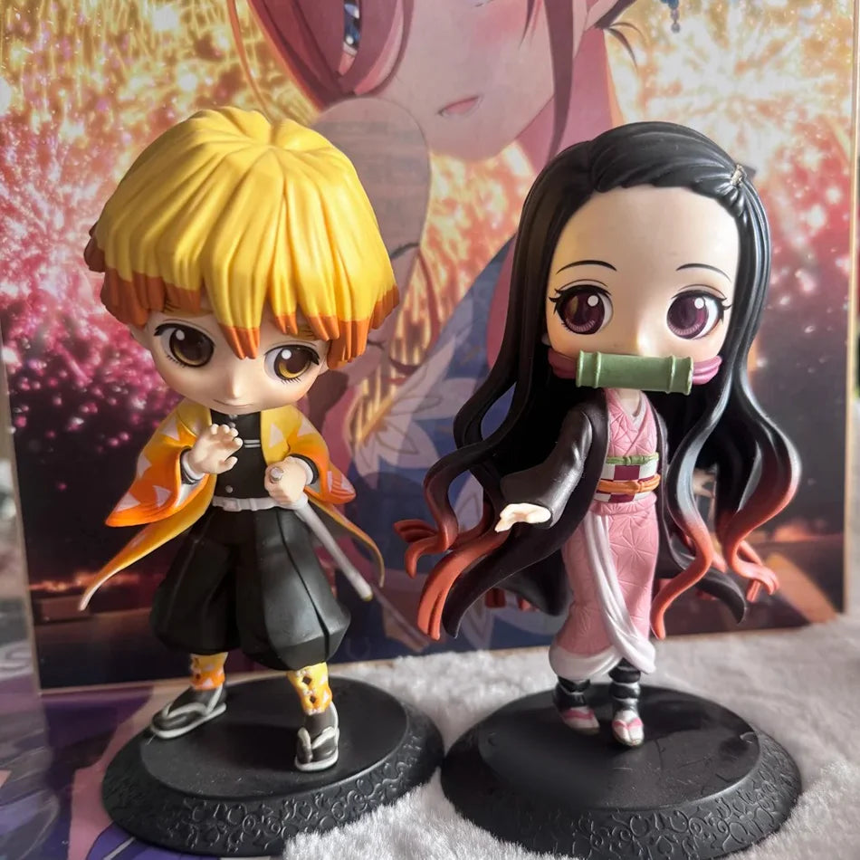 Anime Figure Demon Slayer Figures Kimetsu No Yaiba Doll Tanjiro Nezuko Zenitsu Figurine Inosuke Warrior Action Figure Model Gift