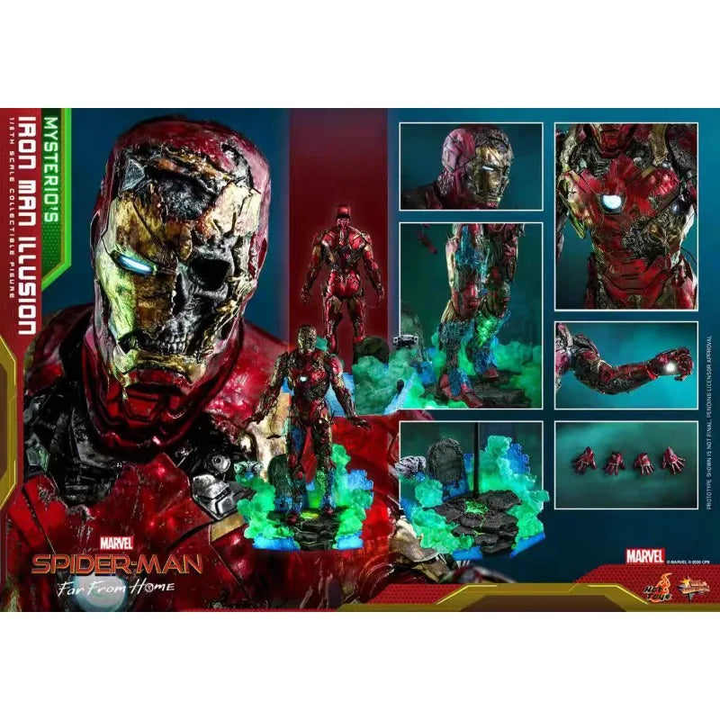 Original Hot Toys MARVEL MMS580 Mysterio's Iron Man Illusion Spider-Man Far From Home Anime Figure Toys Models Collection